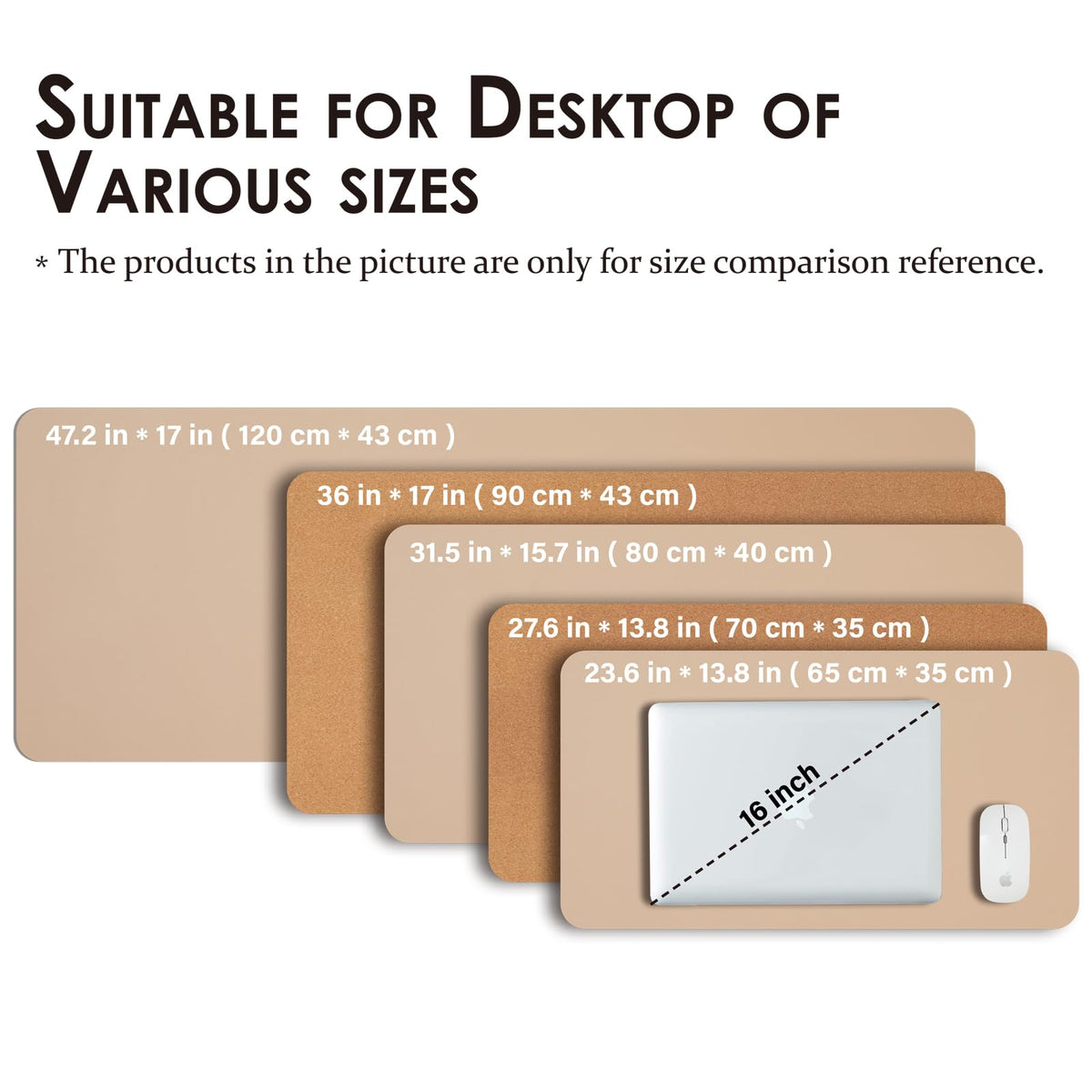 Cork Apricot Desk Mat - Dual-Sided Desk Pad for Office and Home - Desk Organization and Accessories
