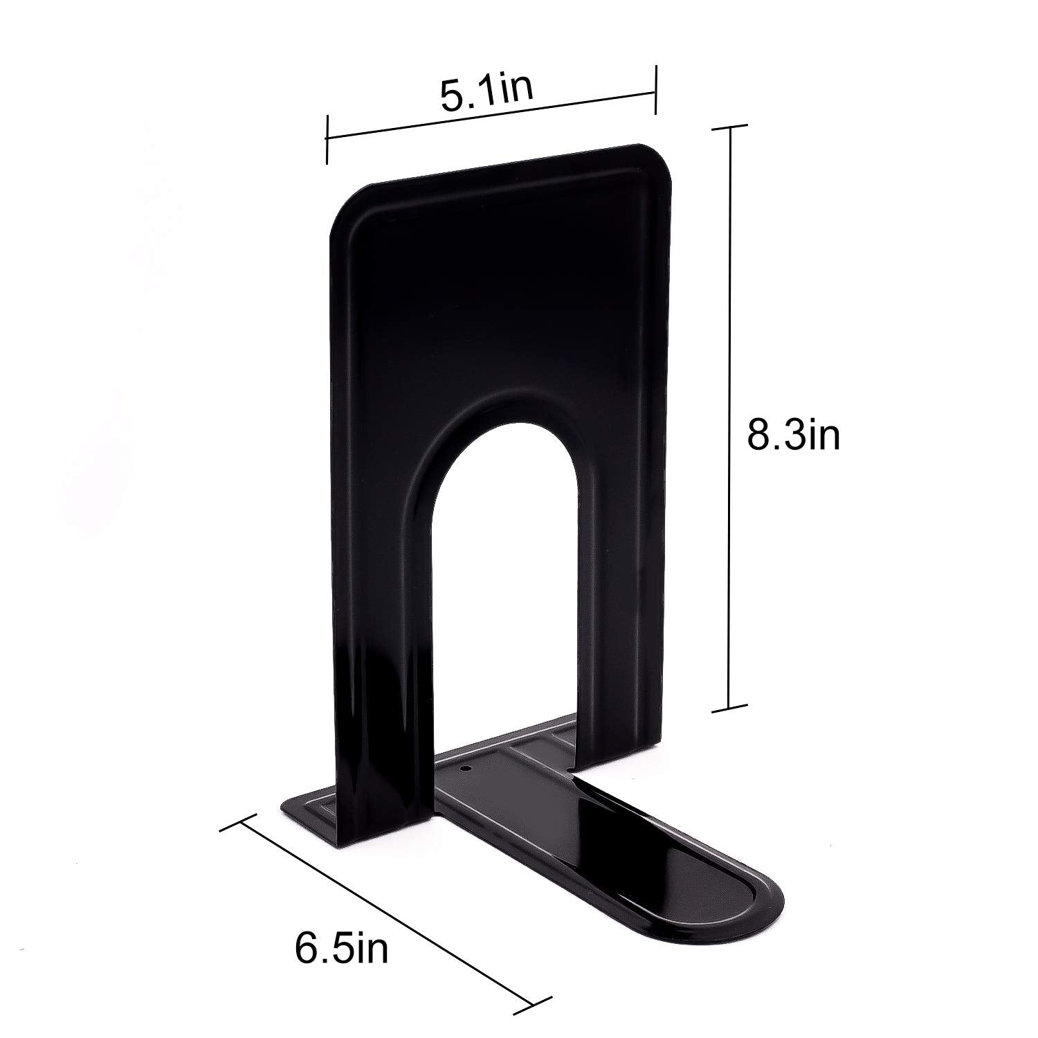 KINJOEK 4 Pairs/8 PCS Heavy Duty Bookends, 8.3x6.5x5.1 Inch Anti Slip Metal Book Ends for Books