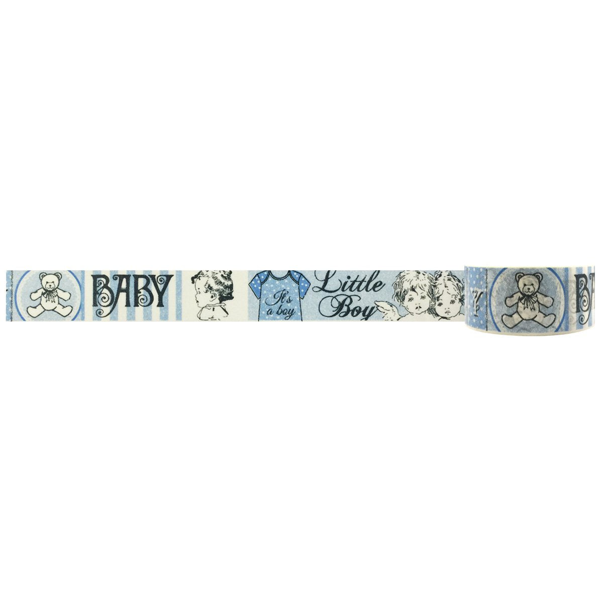 Wrapables Colorful Patterns Washi Masking Tape, It s a Boy Size