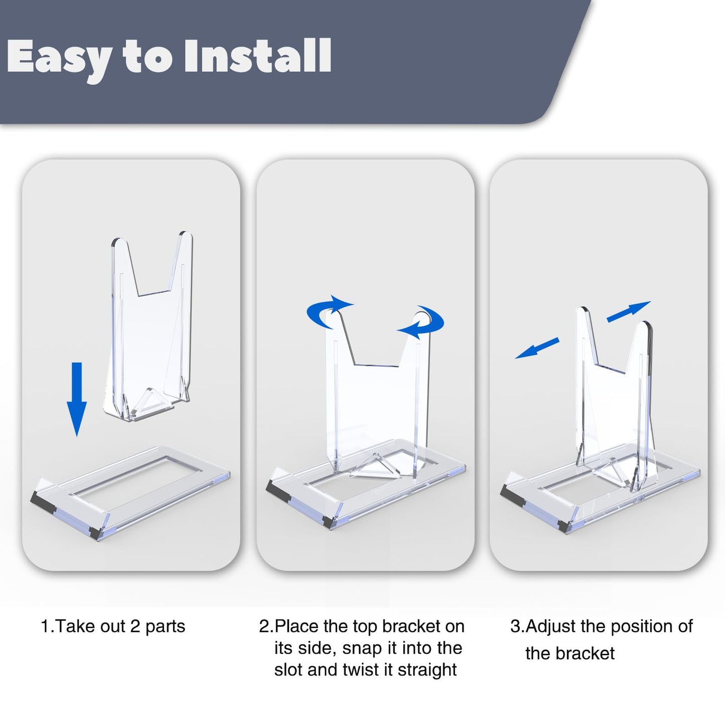 JCrunaway Acrylic Book Stands for Display, 20 Pack Adjustable DVD Display Stand Small Easels for