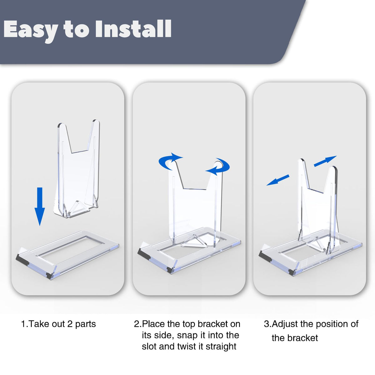 JCrunaway Acrylic Book Stands for Display, 20 Pack Adjustable DVD Display Stand Small Easels for