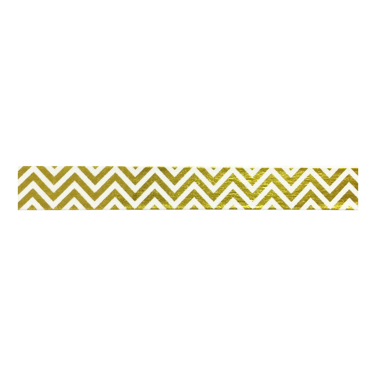 Wrapables Colorful Washi Masking Tape, Metallic Gold Chevron
