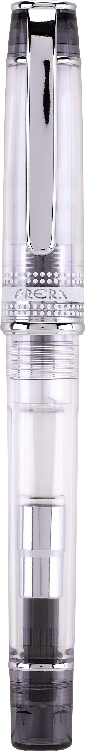 PILOT Prera Fountain Pen, Clear Barrel with Black/Silver Accents, Medium Nib (60820)