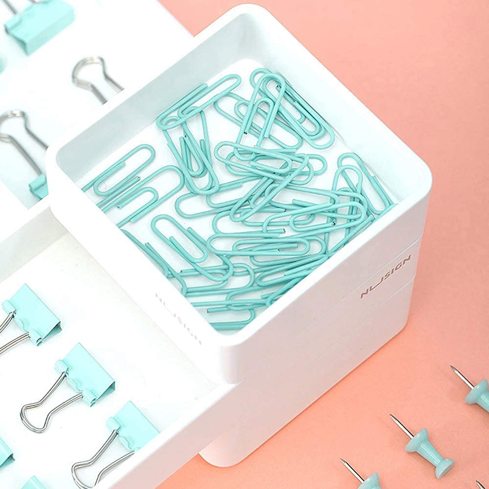 Creechwa Paper Clips Binder Push Pin Set, Assorted Sized Binder Clips