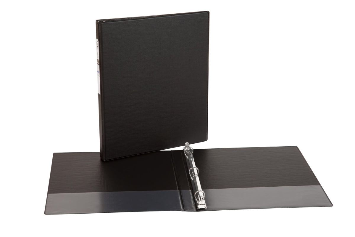 Avery Economy 3 Ring Binder, 1/2 Inch Round Rings, 4 Black Binders (03201)