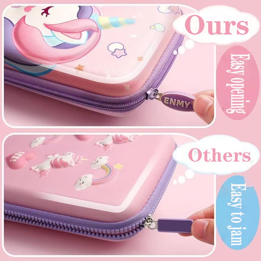 JYPLKCMT Pencil Case For Girls & Boys, Kids Cute Pink Pencil Pouch, 3D EVA Large Capacity Pen