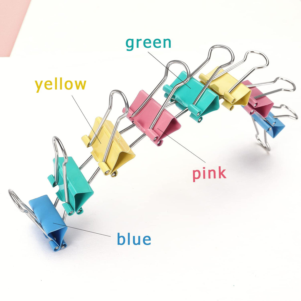 ZZTX 40 Pack Small Binder Clips 0.75 Inches Assorted Colors