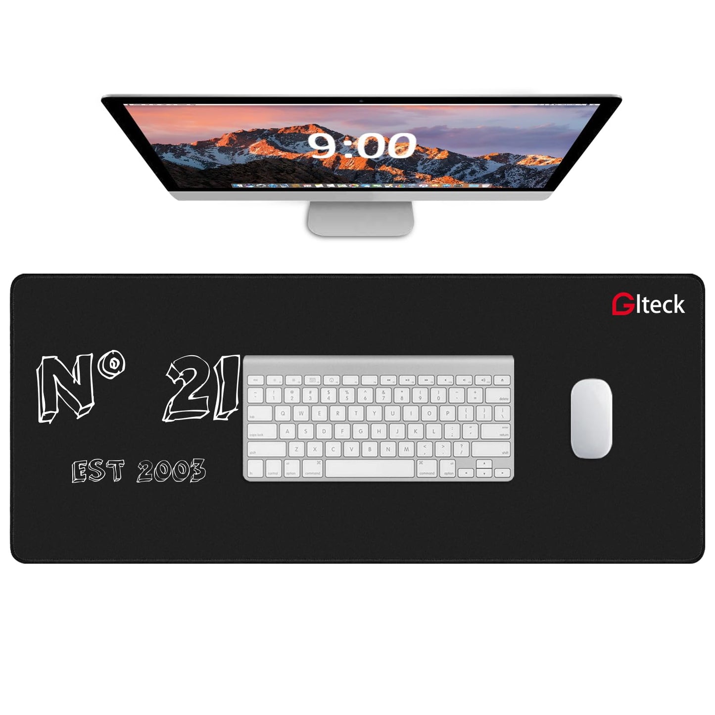 GGLTECK Mouse Pad with 21st Birthday Creative Printing, 36"x16.5" Extended Non-Slip Rubber Mouse