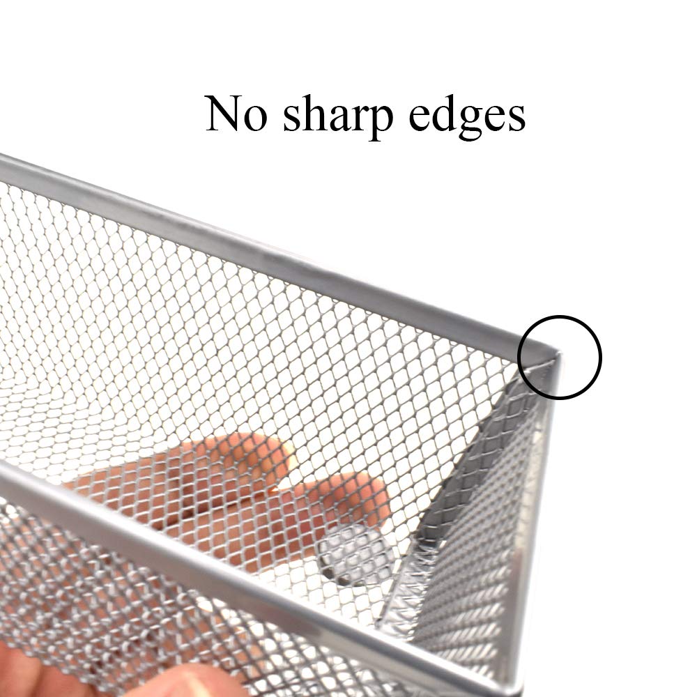 HAHIYO Stackable Mesh Tray Cup 6 x 3 x 2 inches Sturdy Container for Desk Drawer Organizer