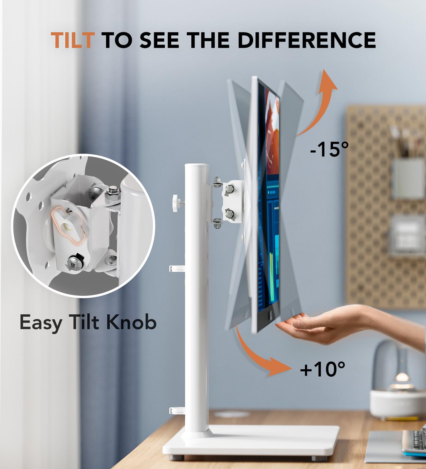 Hemudu Single LCD Computer Monitor Free-Standing Desk Stand Riser for 13 inch to 32 inch Screen