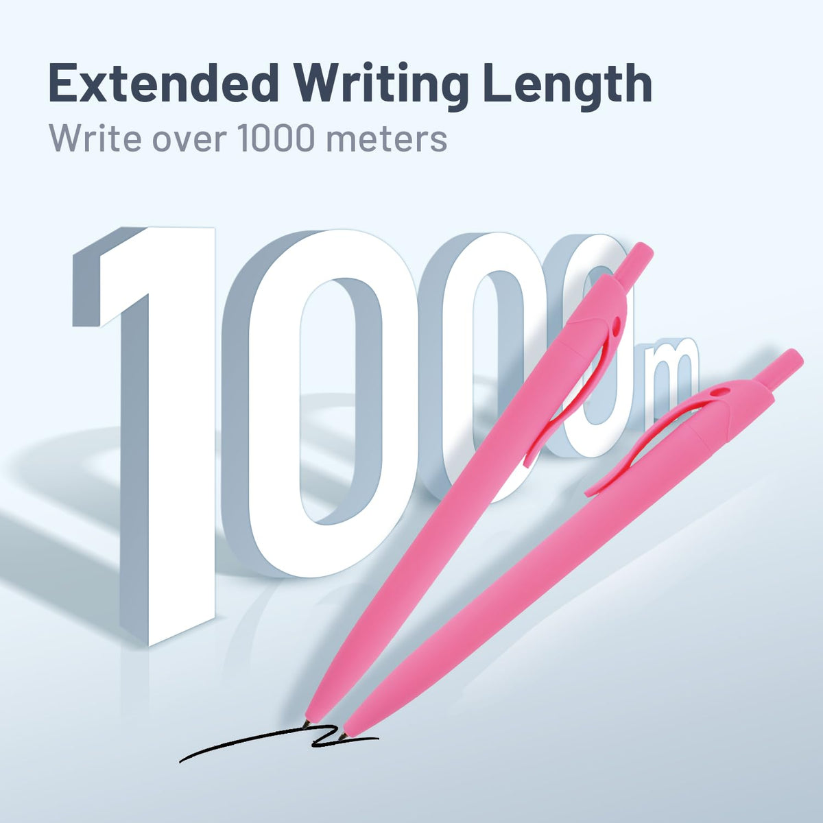Wiaziert BallPoint Pens, 50 Pack (BLACK Ink),Bulk Pens, Pink Barrel,Click Pens for Office Home and