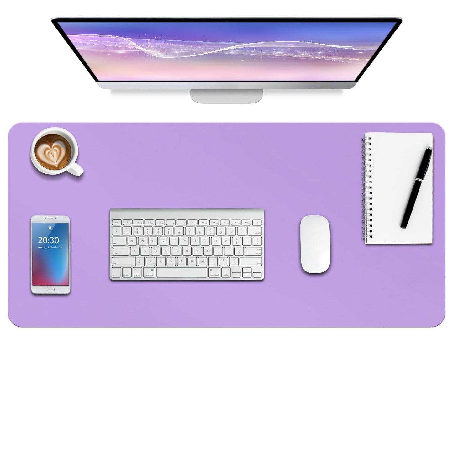 Boutilon Leather Desk Pad Protector,Non-Slip Mouse Pad,Laptop Desk Pad,Office Mouse Mat,Waterproof