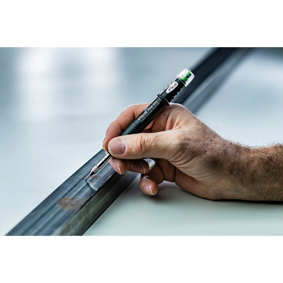 vasalat Pica Deep Hole Marker Fine-Dry 0.9, Pencil Drill Hole Marker 7070 with 5 Graphite Leads HB