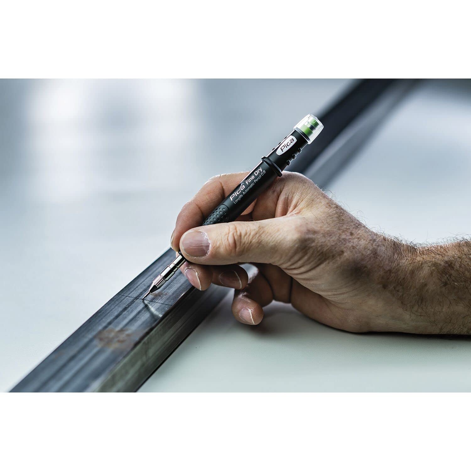 vasalat Pica Deep Hole Marker Fine-Dry 0.9, Pencil Drill Hole Marker 7070 with 5 Graphite Leads HB