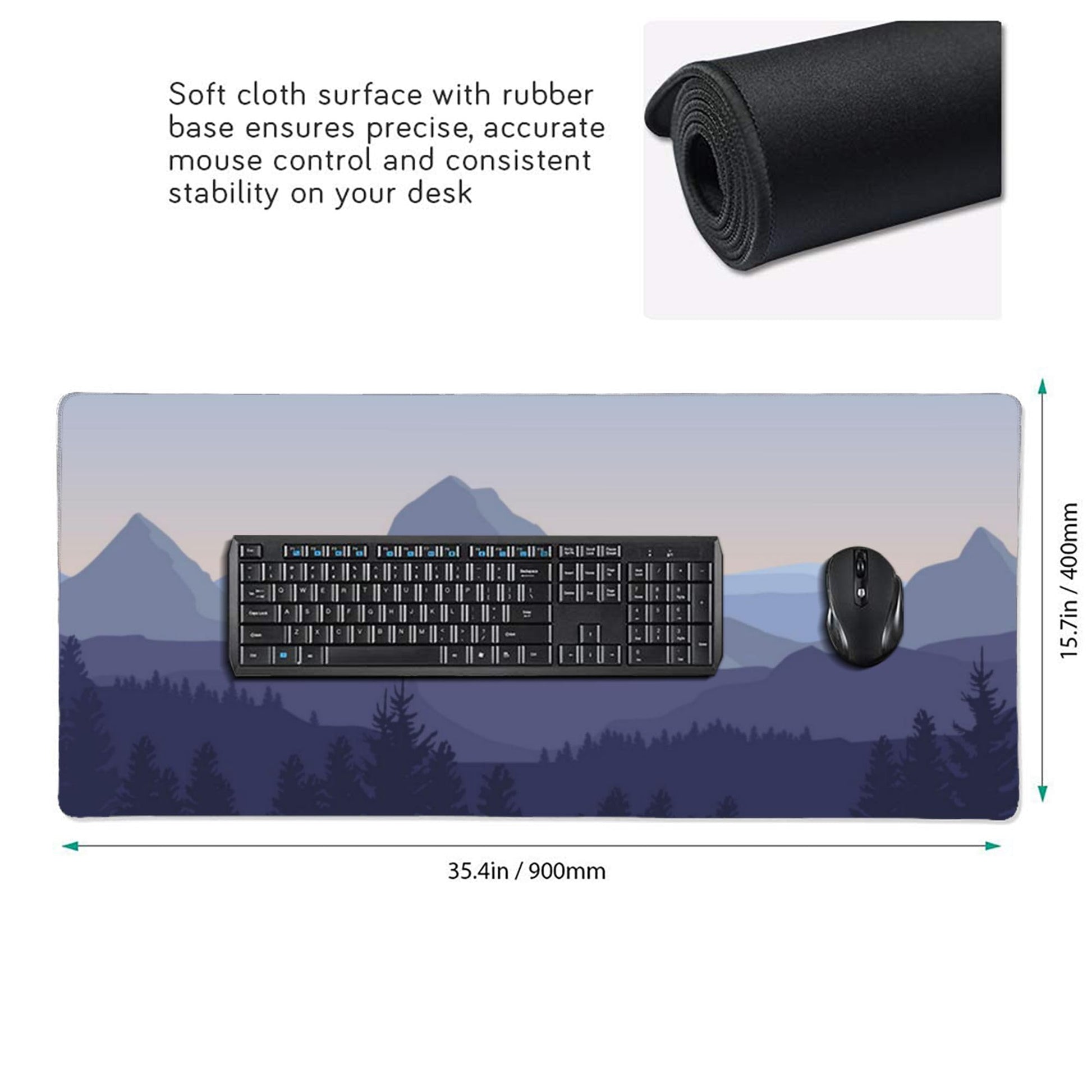 BEYIMEN Forest Background Pattern Gaming Mouse Pad, 35.4 x 15.7 in