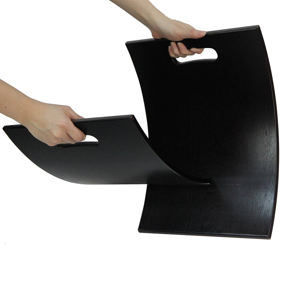 Oceanstar M1170 Contemporary Wooden Magazine Rack, Black