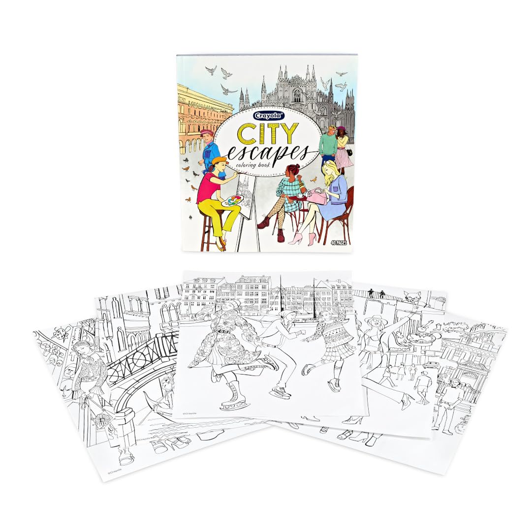 Crayola City Escapes Adult Coloring Book (40pgs), City Coloring Pages, Mindfulness Activity for