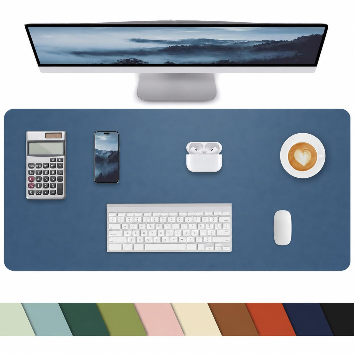 Leather Desk Pad Protector, Office Mat, Large Mouse Pad, Non-Slip Blotter, Laptop Pad, Waterproof