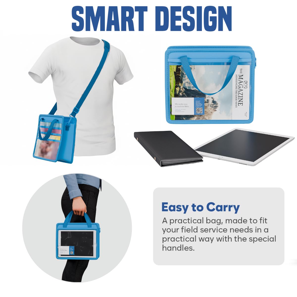 JW Magazine and Tract Holder, Ministry Field Service Supplies, Light Blue