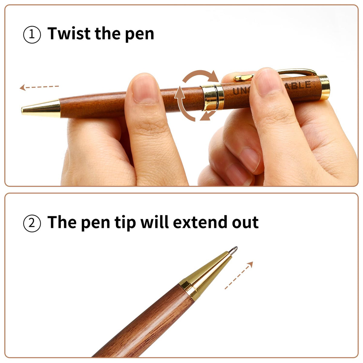Renawe Fancy Wooden Pens Set with Box Congratulations Gifts for Women Men