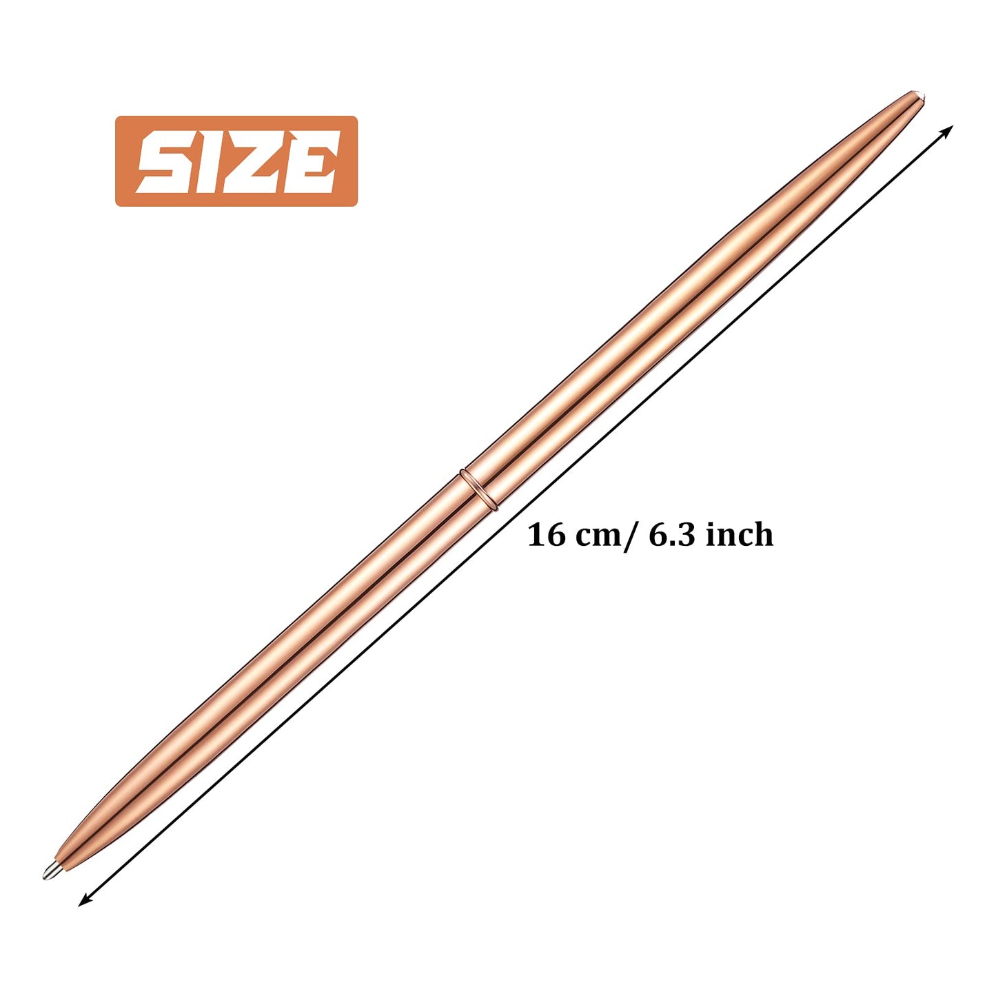 Outus 30 Pcs Rose Gold Ballpoint Pens Slim Metallic Retractable Lightweight Pens Set 1mm Medium