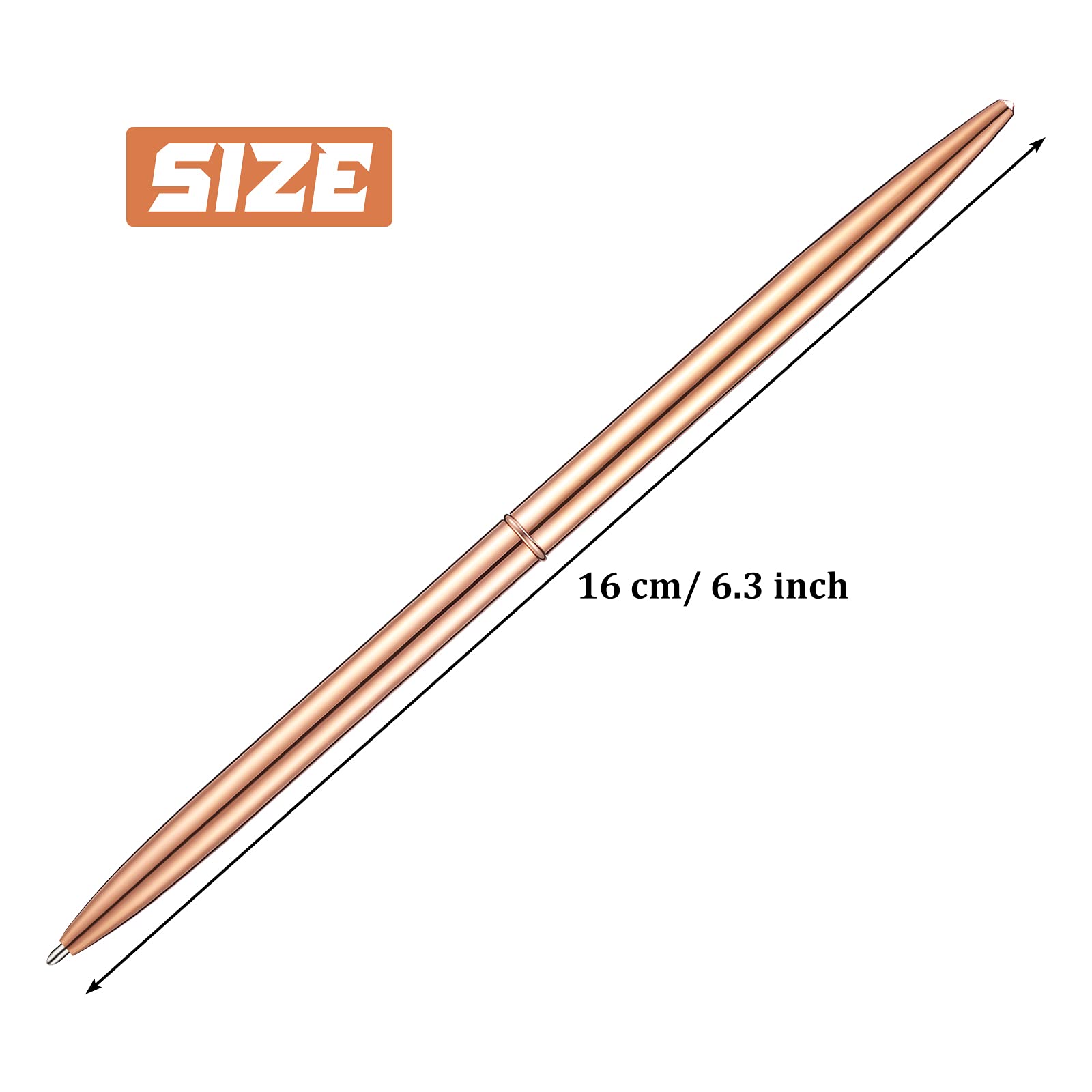 Outus 30 Pcs Rose Gold Ballpoint Pens Slim Metallic Retractable Lightweight Pens Set 1mm Medium