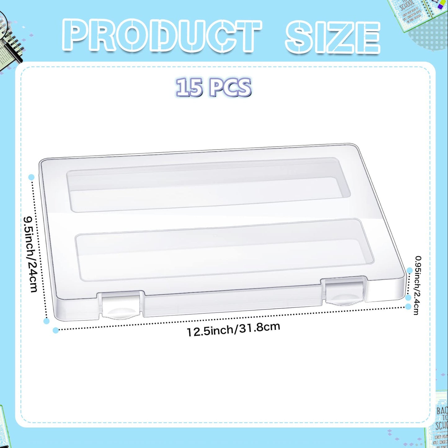 Outus 15 Pieces A4 File Box Paper Photo Storage Box Document Organizer