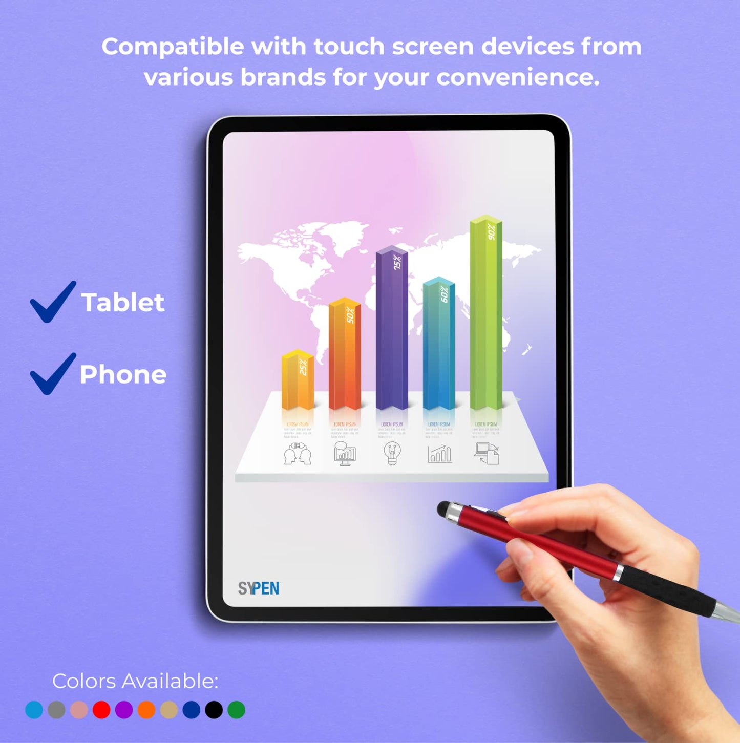 Stylus Pens -2 in1 Capactive Touch Screen with Ballpoint Writing Pen Sensitive Stylus Tip For Your
