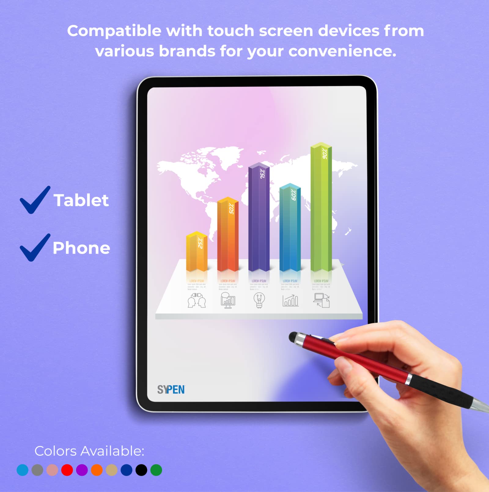 Stylus Pens -2 in1 Capactive Touch Screen with Ballpoint Writing Pen Sensitive Stylus Tip For Your