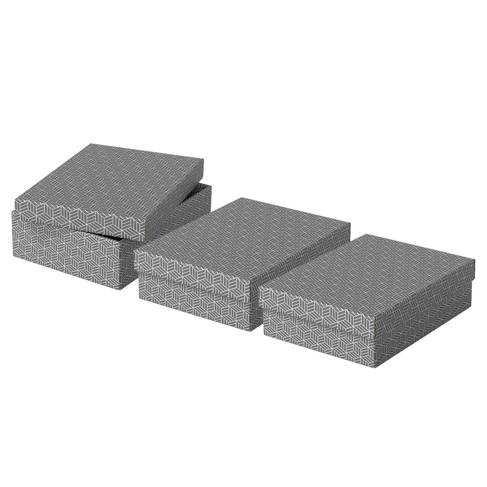 Esselte Medium Storage & Gift Box With Lid, Pack Of 3, Home/Office Storage, Organisation & Gift