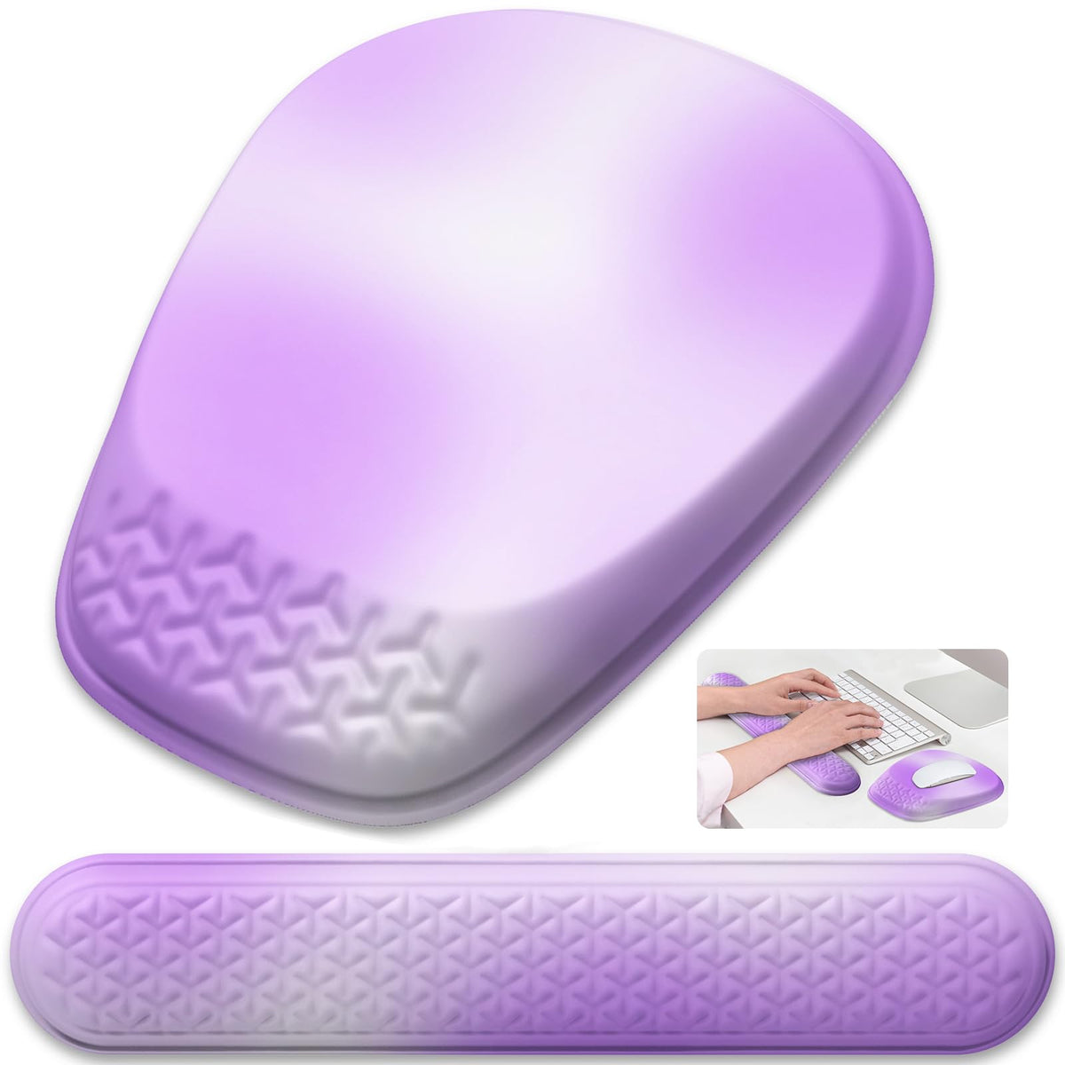 Laokiiy Mouse Pad with Wrist Rest, Comfortable Memory Foam Wrist Rest for Computer Keyboard