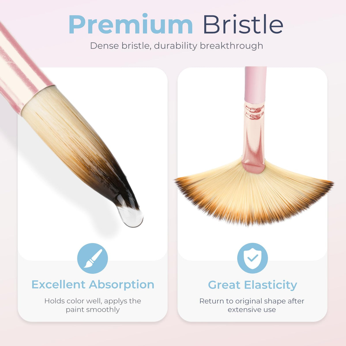 Nicpro 30pcs Paint Brush Set, Aesthetic Pastel Paintbrushes with Paint Spatula and Cloth Roll