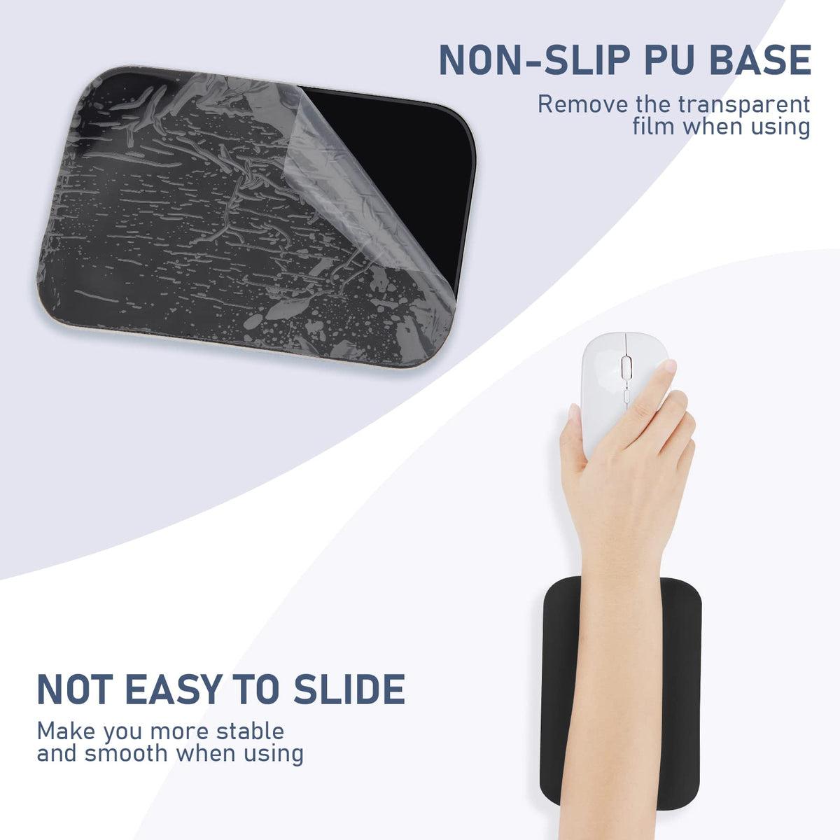 Leolee Elbow Rest Pads for Desk, Black Ergonomic Wrist Rest Arm Rest Pads