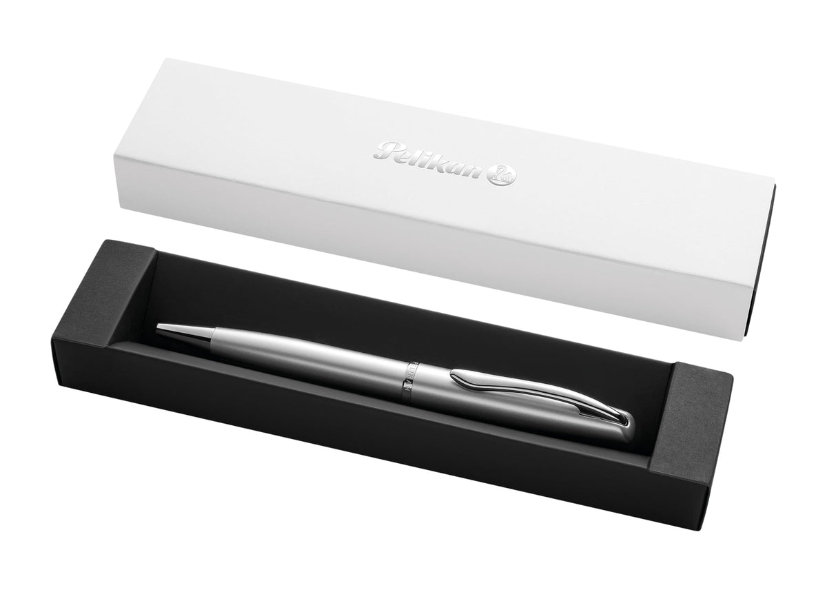 Pelikan Jazz Noble Ballpoint Pen Silver Right Hand and Left Handed Elegant Metal Ballpoint Pen in