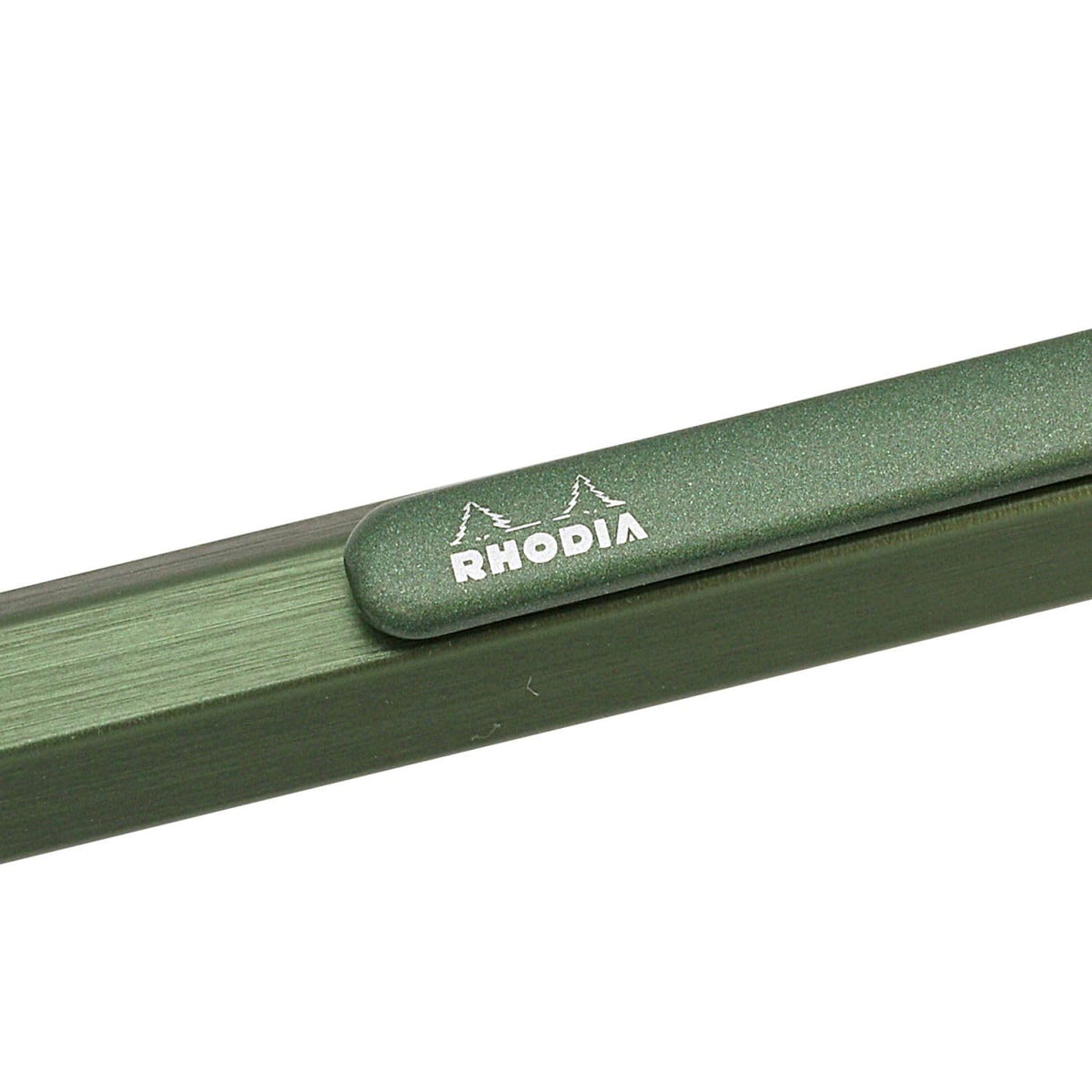RHODIA 9387C - scRipt Refillable Ballpoint Pen Hexagonal Brushed Aluminium Barrel - Sage - 0.7 mm