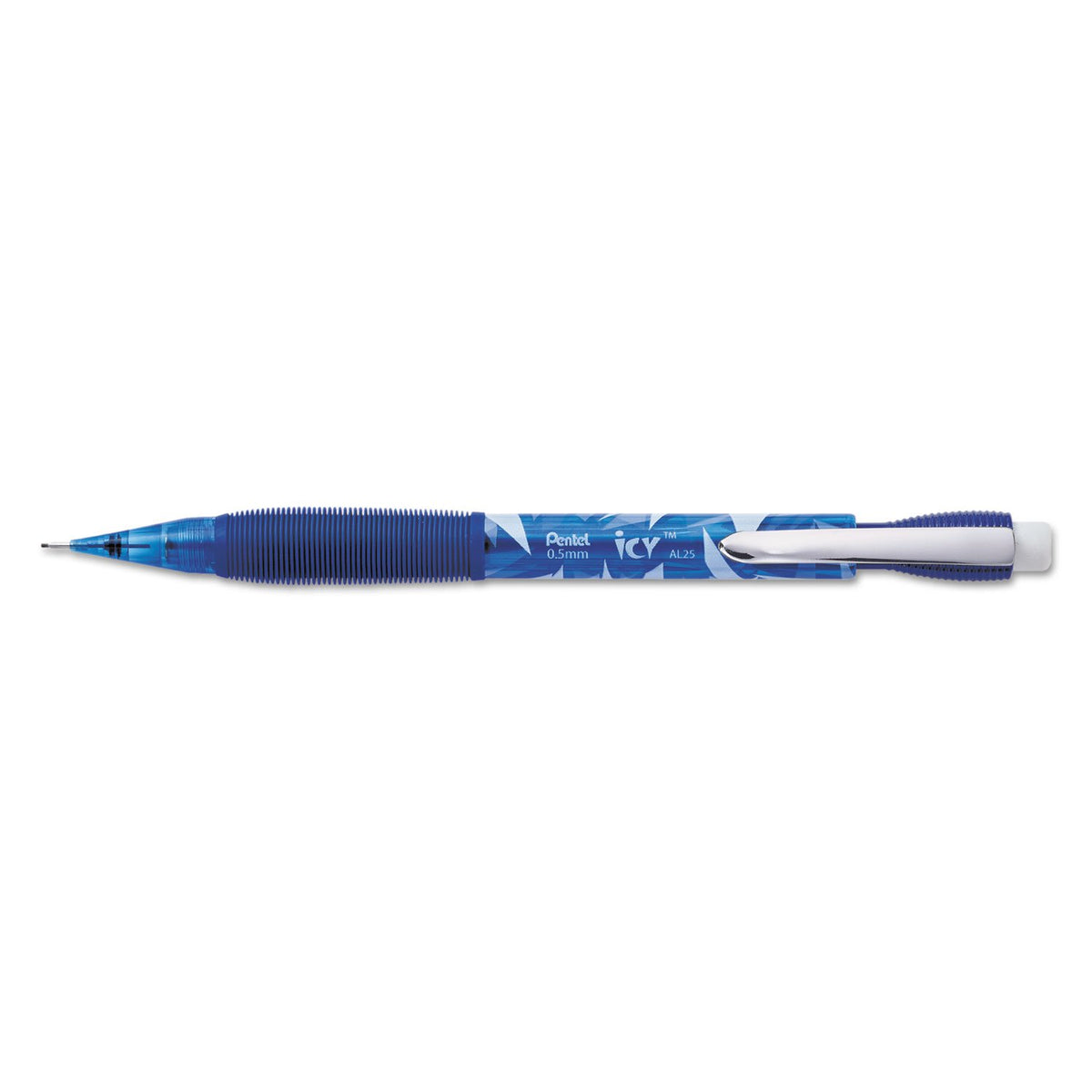 Pentel Icy Automatic Pencil, 0.50 mm, Transparent Blue Barrel, Box of 12 (AL25TC)