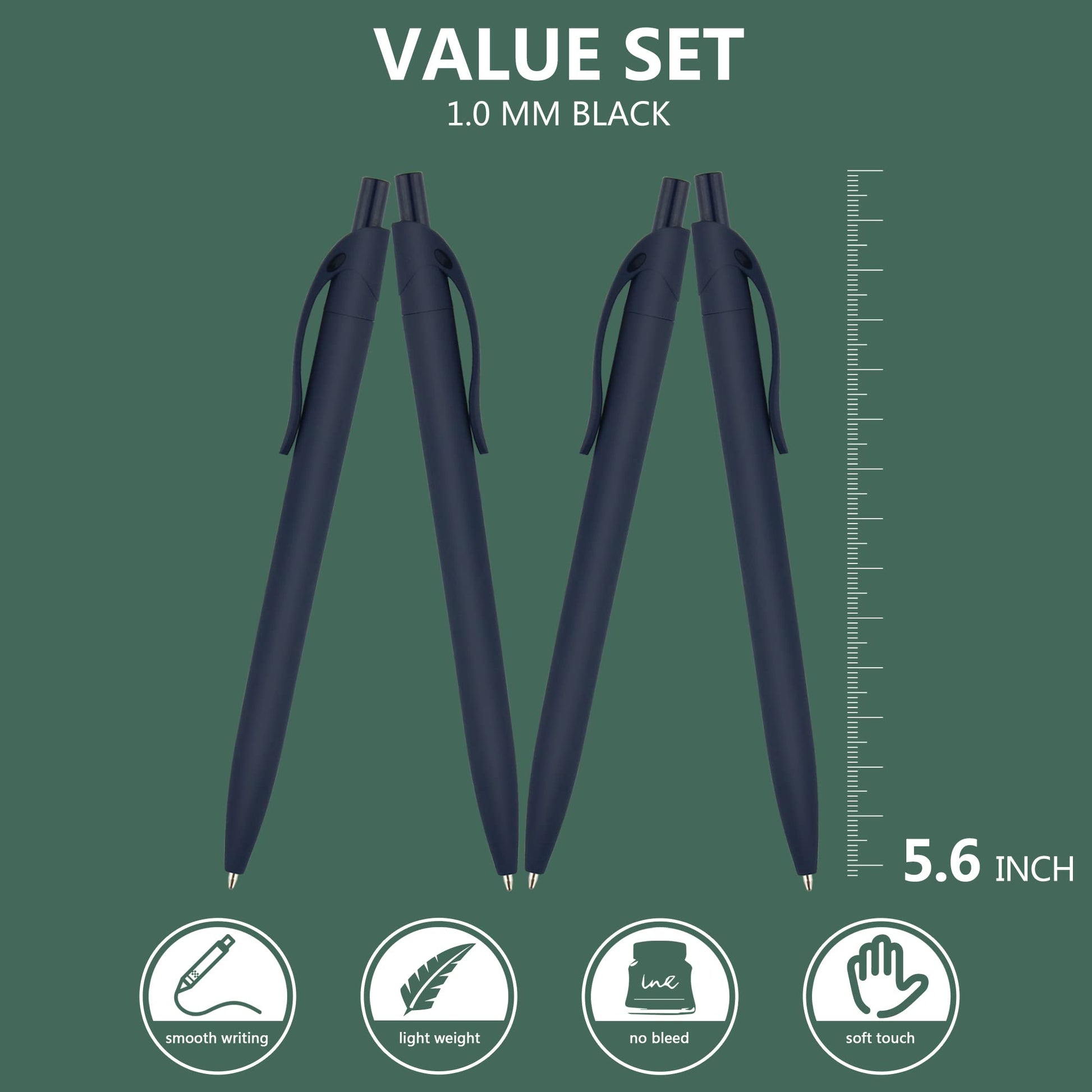 deegtran Pens Bulk, 200 Pack No Bleed Blue Barrel Click, Wholesale Retractable Ballpoint Pens, Pens