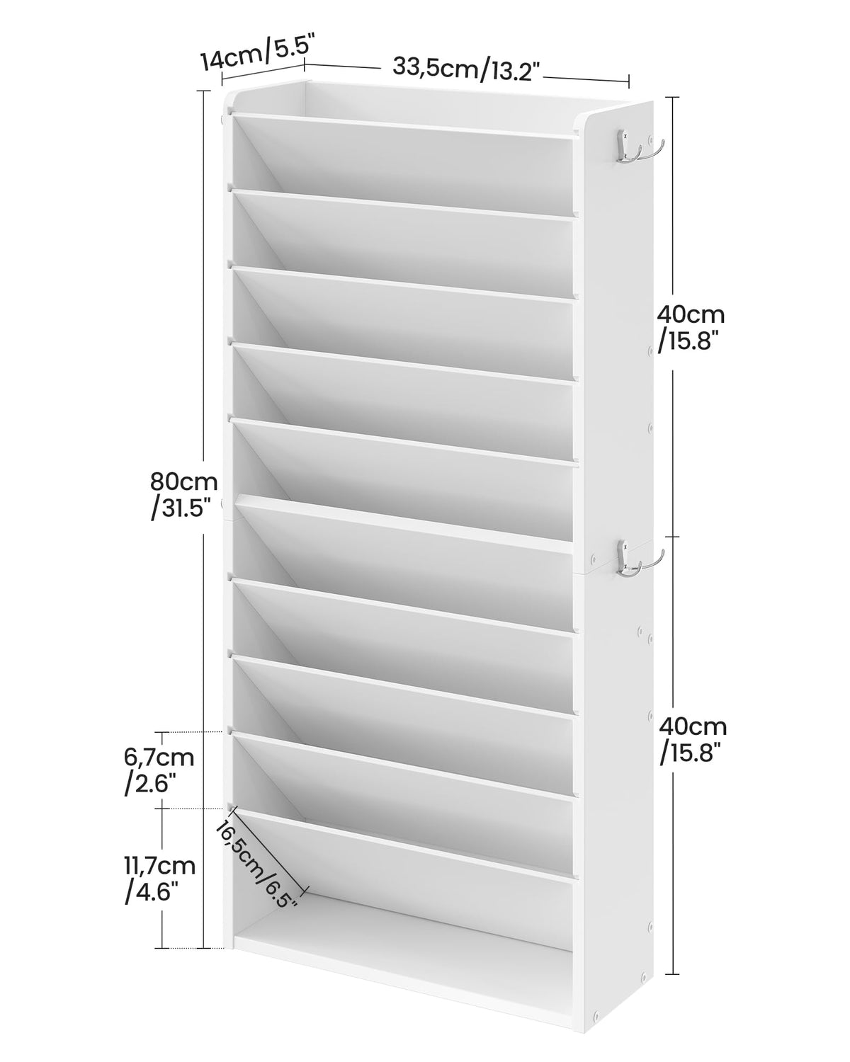CHOEZON Wall File Organizer, 10-Tier Hanging Mail Organizer