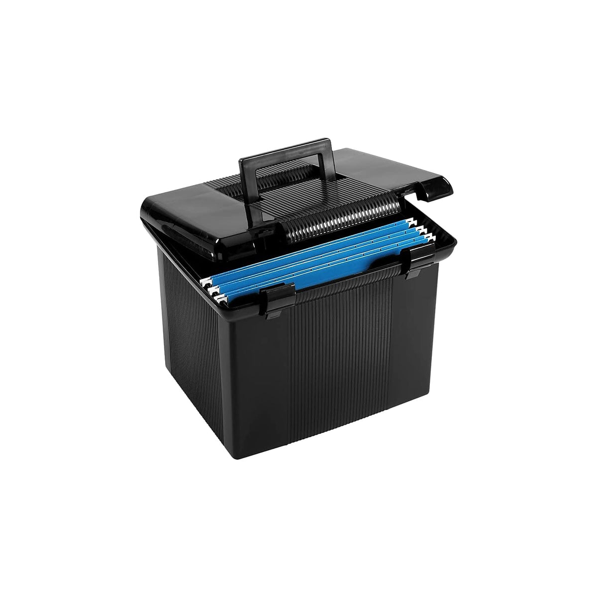 Pendaflex Portable File Box, Black, 11"H x 14" W x 11-1/8" D (41742)