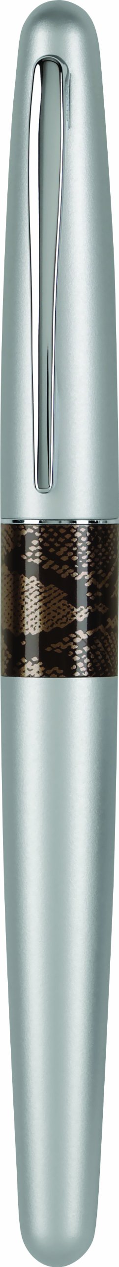 PILOT MR Animal Collection Fountain Pen in Gift Box, Matte Silver Barrel with Python Accent, Fine