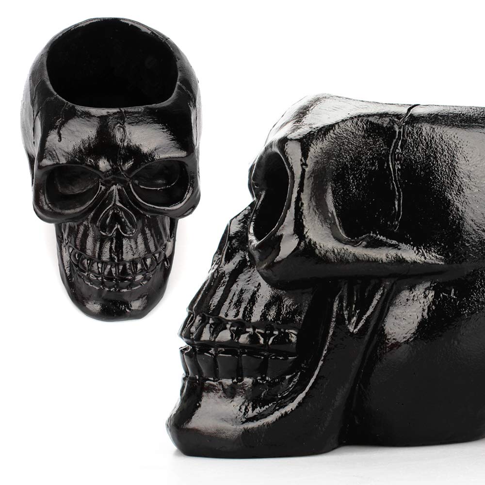 Arola Black Skull Pen & Pencil Holder Skeleton Key Holder Makeup Brush Holder flower pot Home