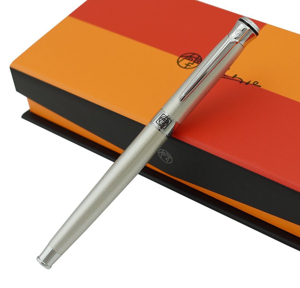 Picasso Fountain Pen 903 Series Silver Platinum Color Fine Nib Sweden Flower King with Calligraphy