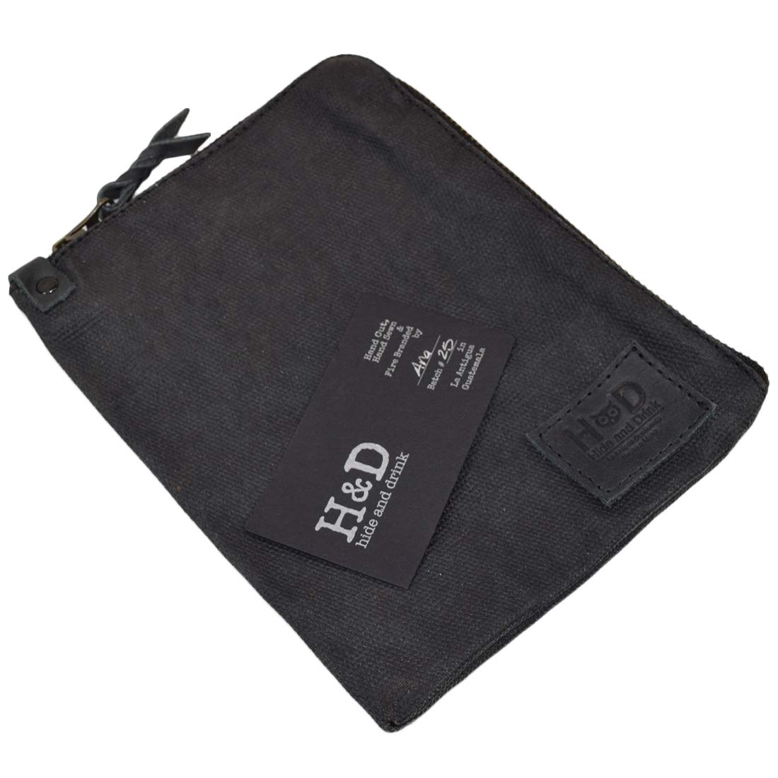 Hide & Drink, Scribbler Case for Notebook Handmade from Waxed Canvas (Charcoal Black)