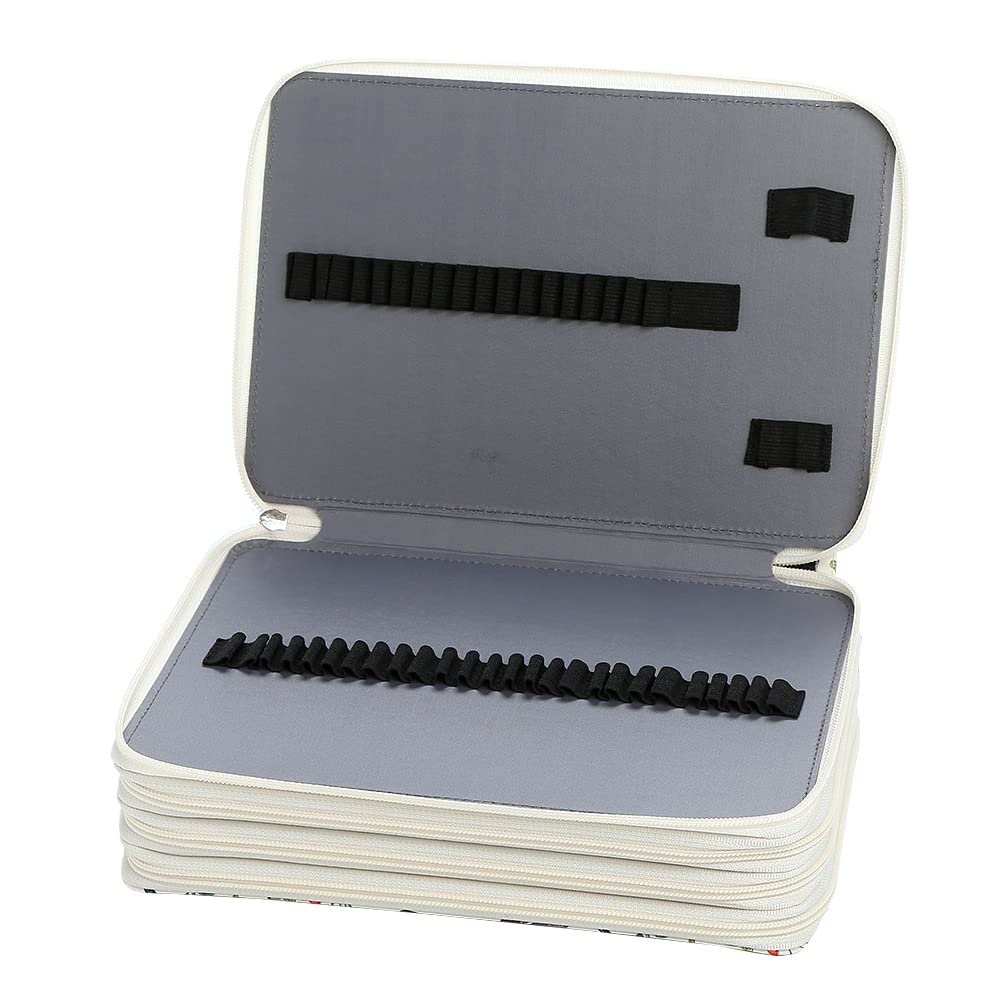 Lbxgap 200 Slots Colored Pencil Case Organizer 4-Layer Zipper Bag