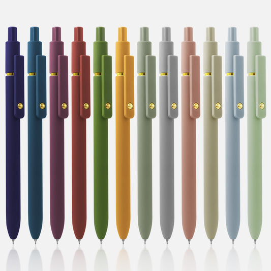 UIXJODO 12 Pcs Gel Pens 0.5mm Quick Dry Black Ink Pens Fine Point Smooth Writing Pens, Cute Office