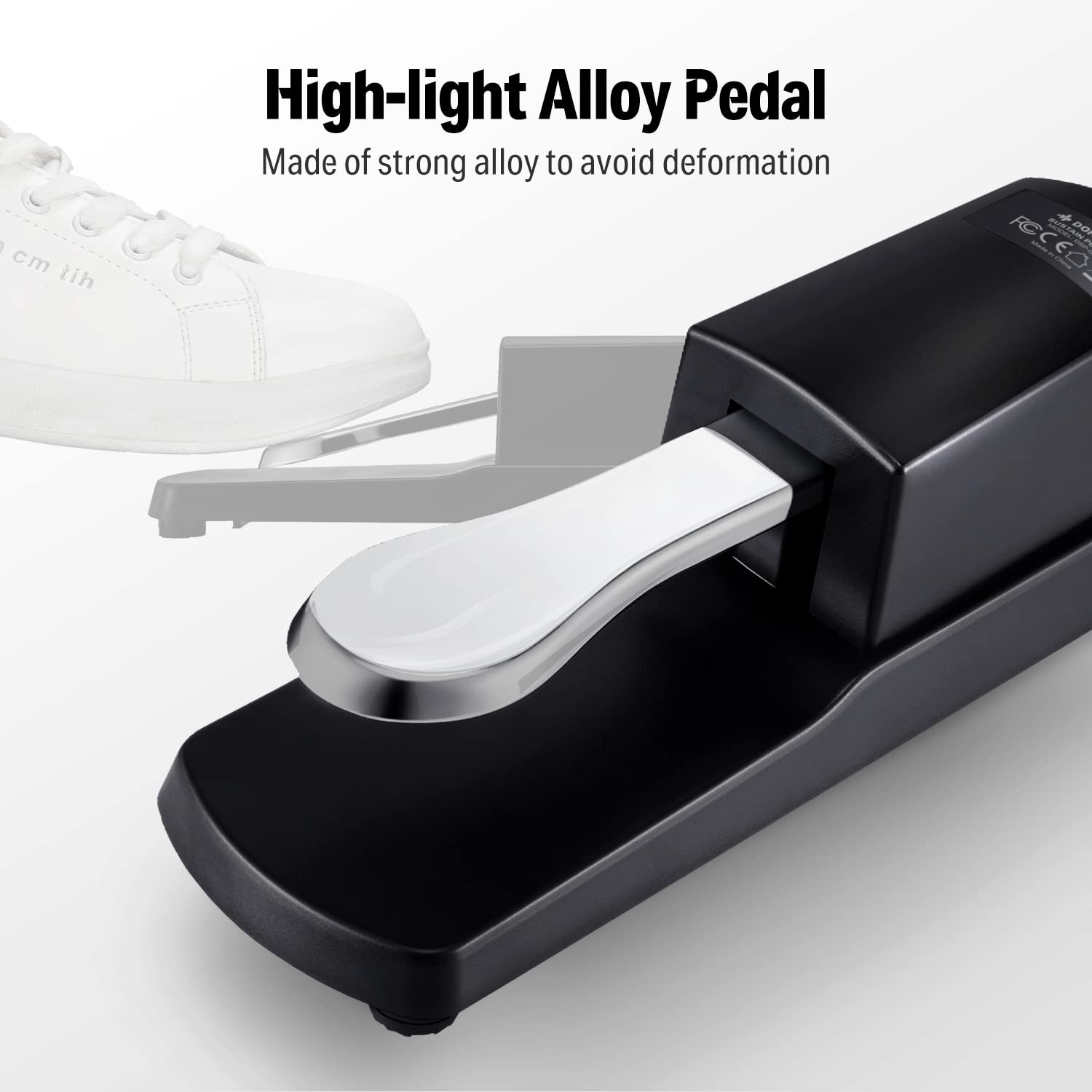 Donner DSP-001 Sustain Pedal for Keyboard, Universal Piano Pedal with Polarity Switch for Digital
