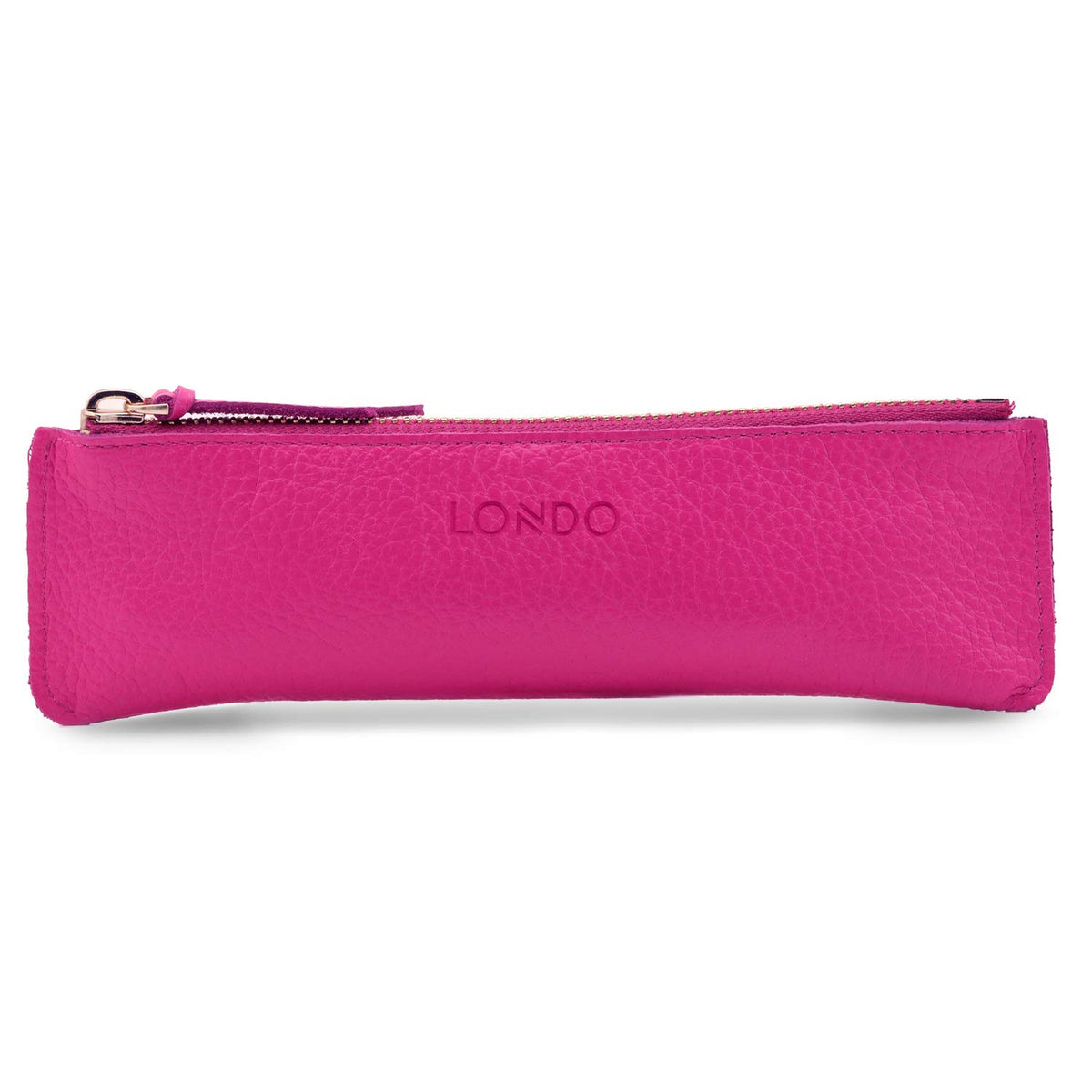 Londo Genuine Leather Pen Case with Zipper Closure, Pencil Pouch Stationery Bag