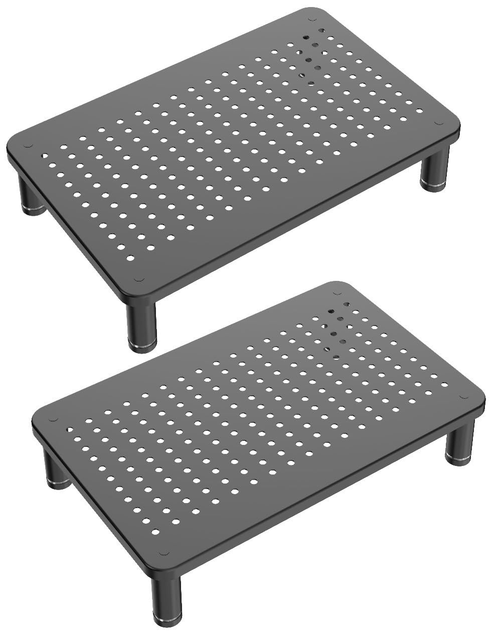 Husky Mounts 2-Pack Monitor Riser Laptop Stand, Adjustable Legs, Stackable, 14.5 x 9.25 x 3.125