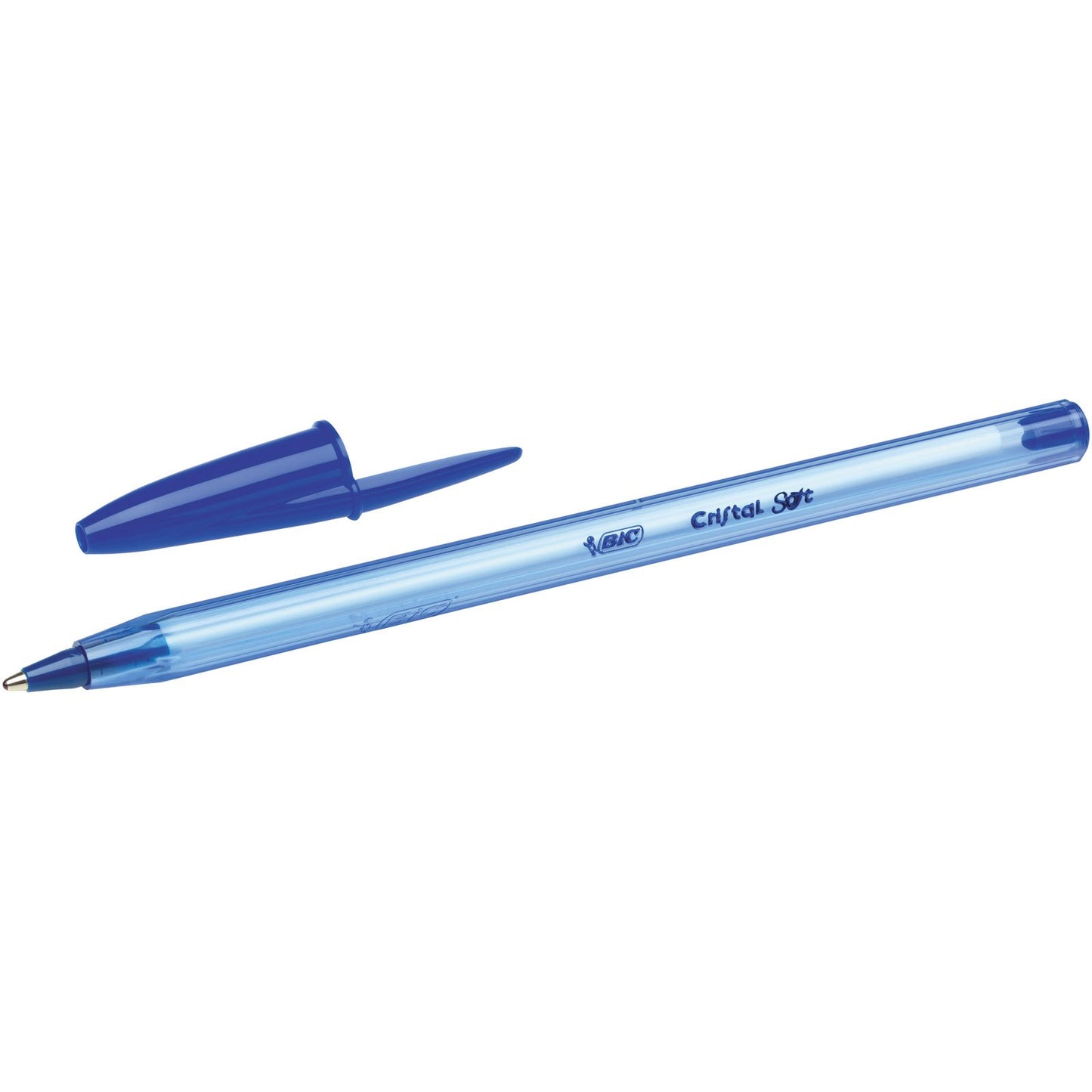 BIC Cristal Soft Ballpoint Pens Non-Retractable Blue Box of 50