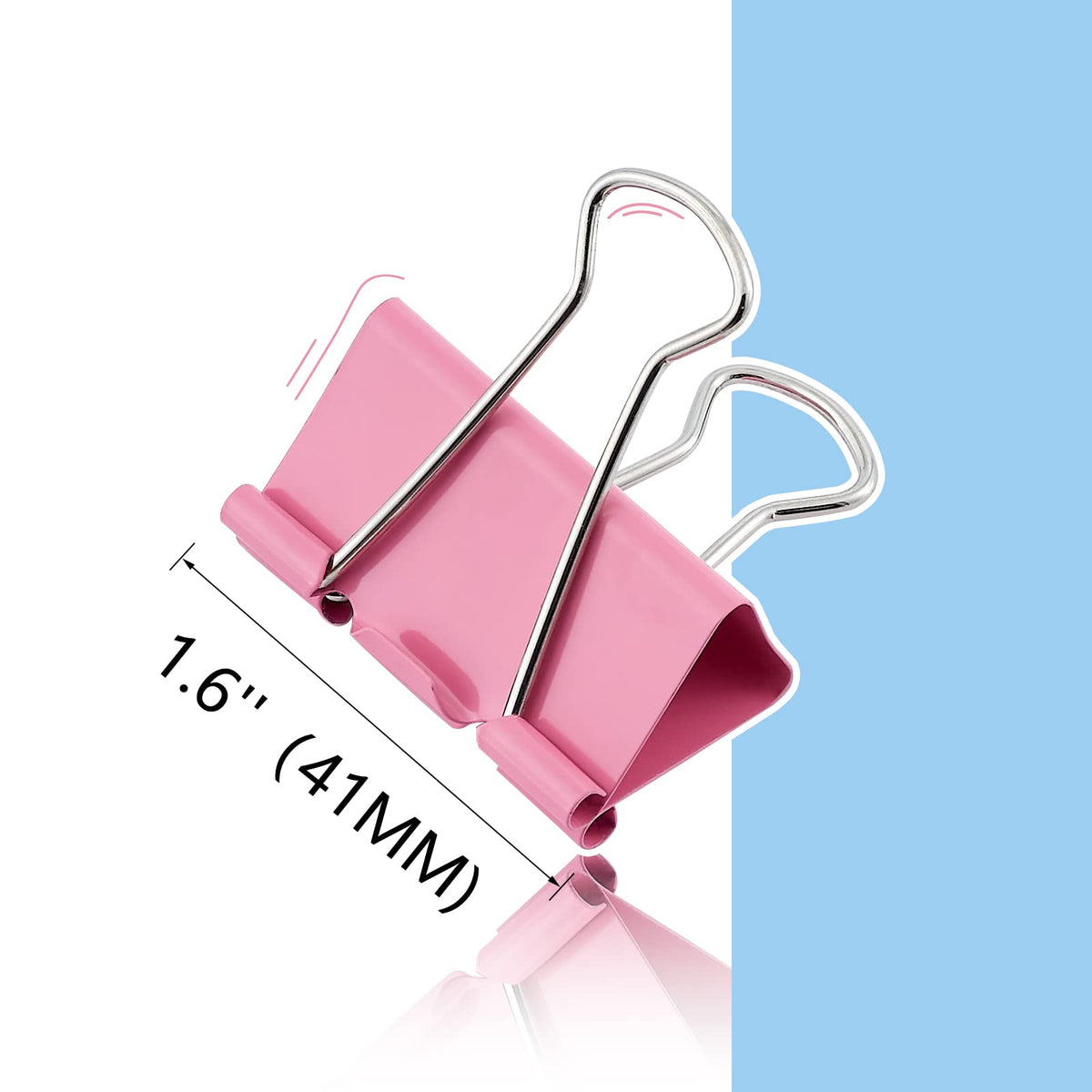 FXJHUDH Binder Clips 24 PCS,1.6 in, Office Supplies, Office Metal Paper Binder Clip, Paper Clamps